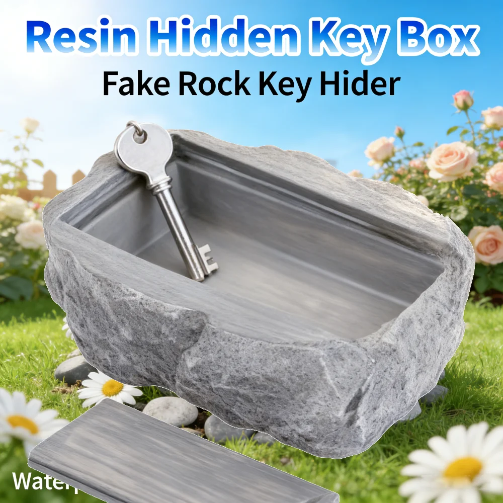 

Hide A Key Outside in Rock Waterproof Resin Hidden Key Box Looks and Feels Like Real Stone for Outdoor Garden Or Yard Geocaching