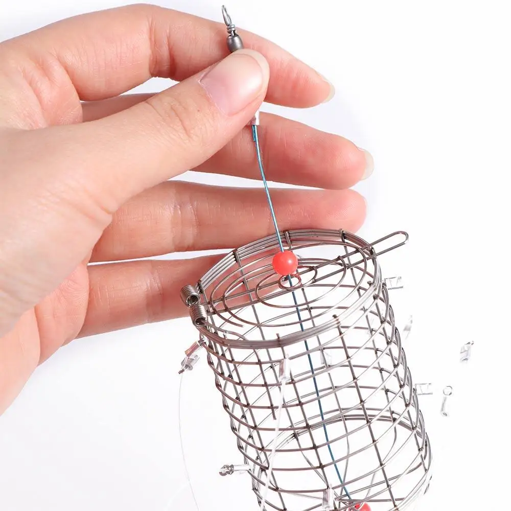 الفولاذ المقاوم للصدأ السلطعون اصطياد أداة أسلاك الفولاذ قفص الأسماك 8 لفات السلطعون الصيد أقفاص إغراء فخ صيد السمك كراب فخ