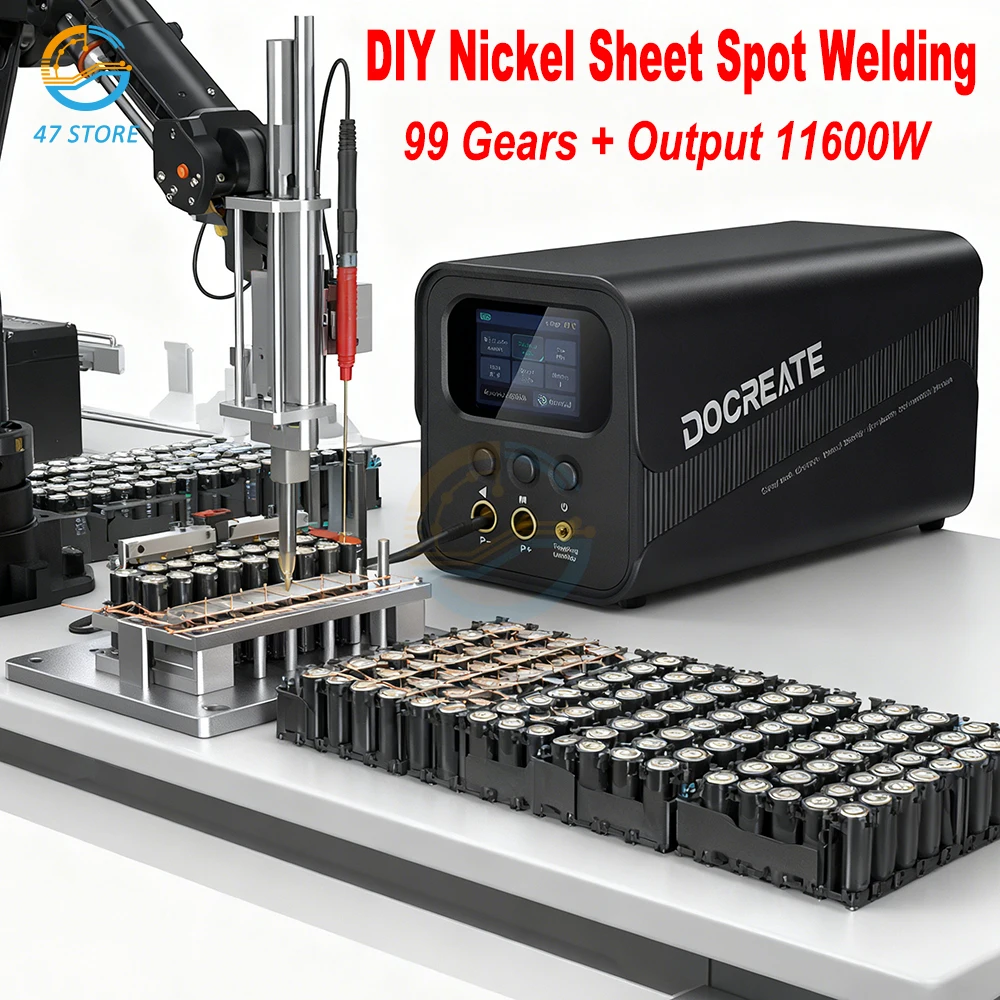Soldador por puntos de batería 18650, salida 2000A, potencia de 11600W SK-10P con ajuste de 99 niveles para conjunto de batería de tira de níquel