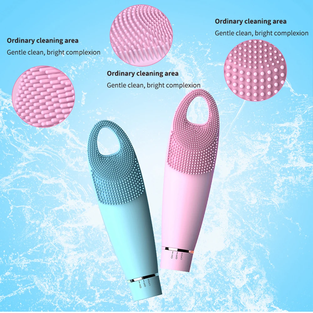 Facial Cleansing Brush Silicone Sonic Vibration Mini Cleaner Deep Pore Cleaning Skin Eye Massager Face Care Tools