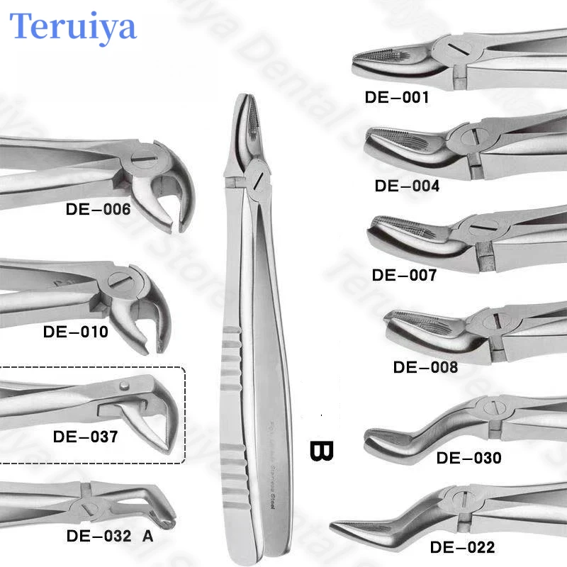 Premium Adult English-Style Dental Extraction Forceps Set - Multi-Purpose Wisdom Tooth/Residual Root/Molar/Anterior Tooth Remove
