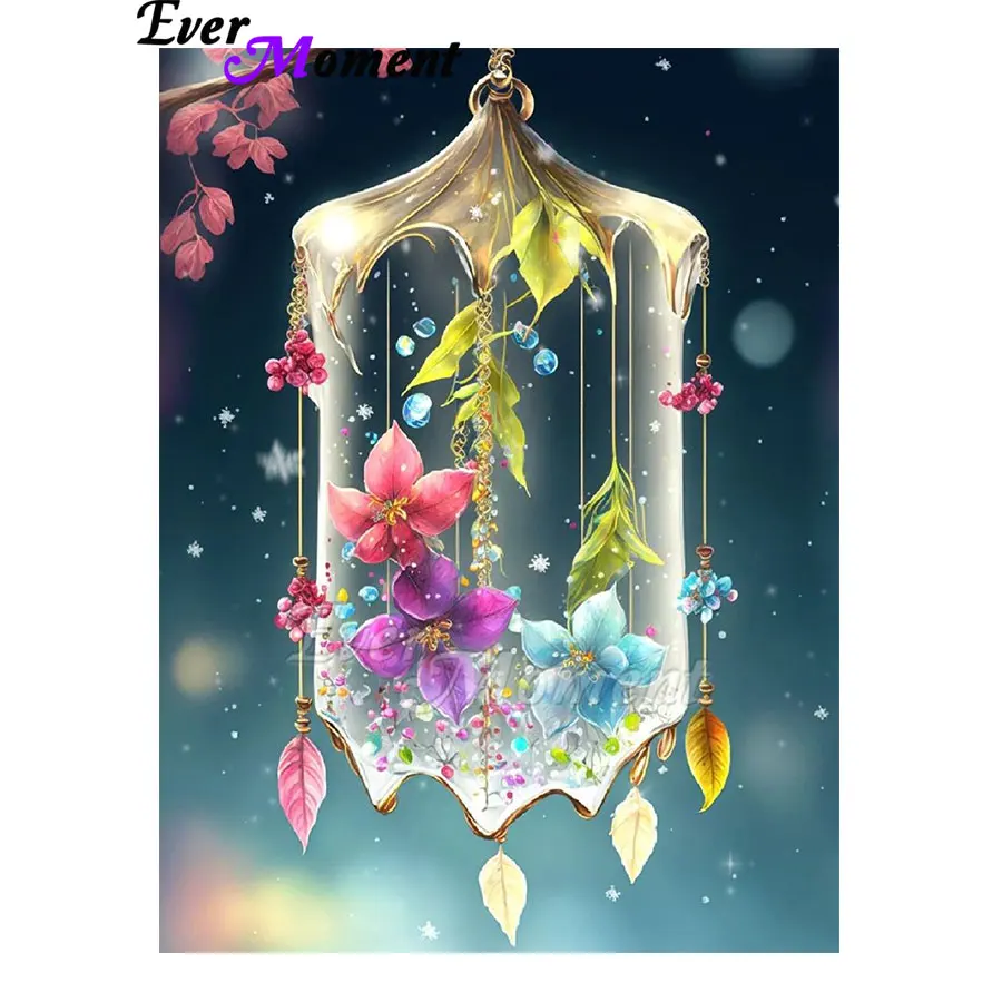 

Листья и цветы в стиле колокольчиков, популярное украшение, пейзаж, сделай сам, алмазная мозаика, домашний декор ASF2919