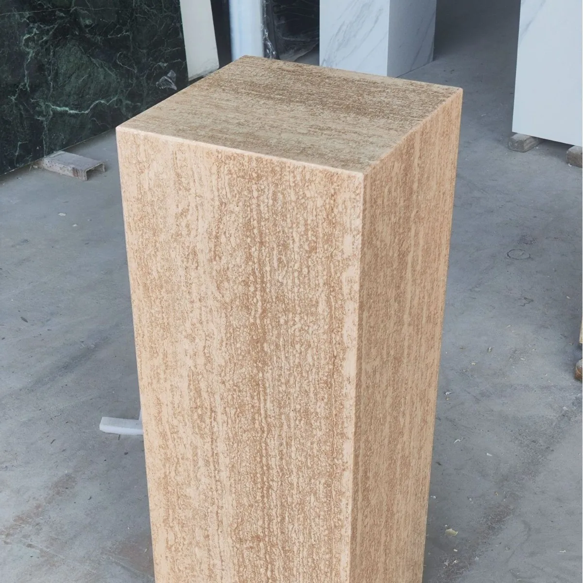 Huangdong stone pillar, marble base, sculpture ornament, bottom platform, floor entrance decoration, display stand, one piece is