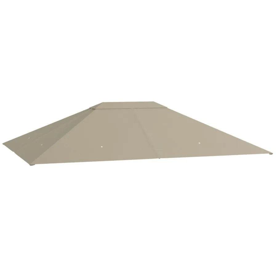 

10' x 13' Gazebo Canopy Replacement Outdoor Gazebo Cover Top Roof Replacement with Vents and Drain Holes TOP COVER ONLY Khaki
