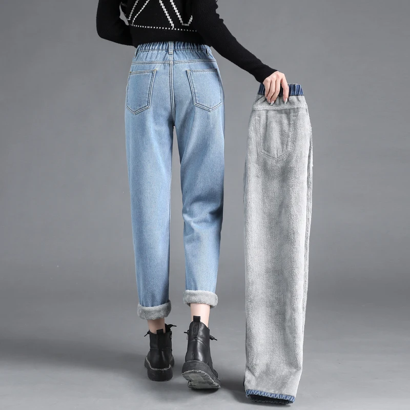 2023 Winter Thick Lambskin Cashmere Leggings Pants Sport Running Pants Fleece Women loose Wide Legs Joggers Gym Sweatpants