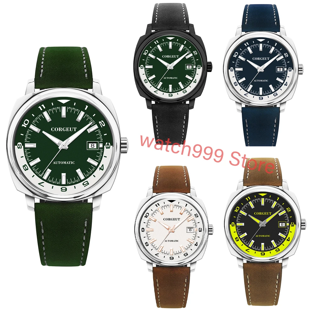 

CORGEUT 42mm NH35 Classic Square Mechanical Watches for Men Sport Luxury Clock Pilot Men Wristwatch