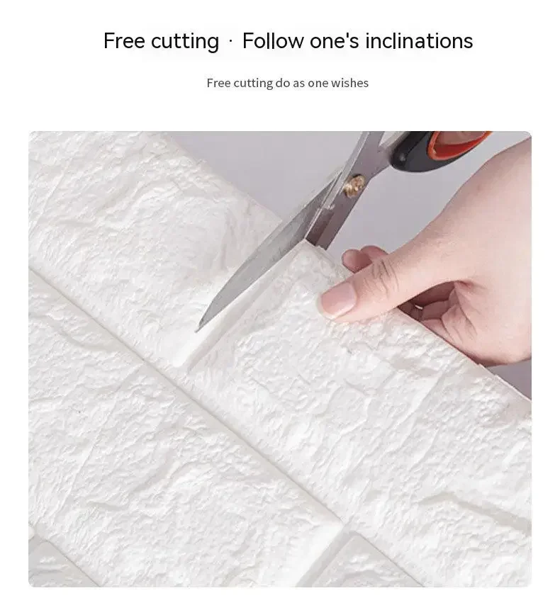 70CM x 2M 3D Wandaufkleber Nachahmung Ziegel Wasserdicht DIY Selbstklebende Tapete für Wohnzimmer Küche Schlafzimmer Home Decor – Detail 7