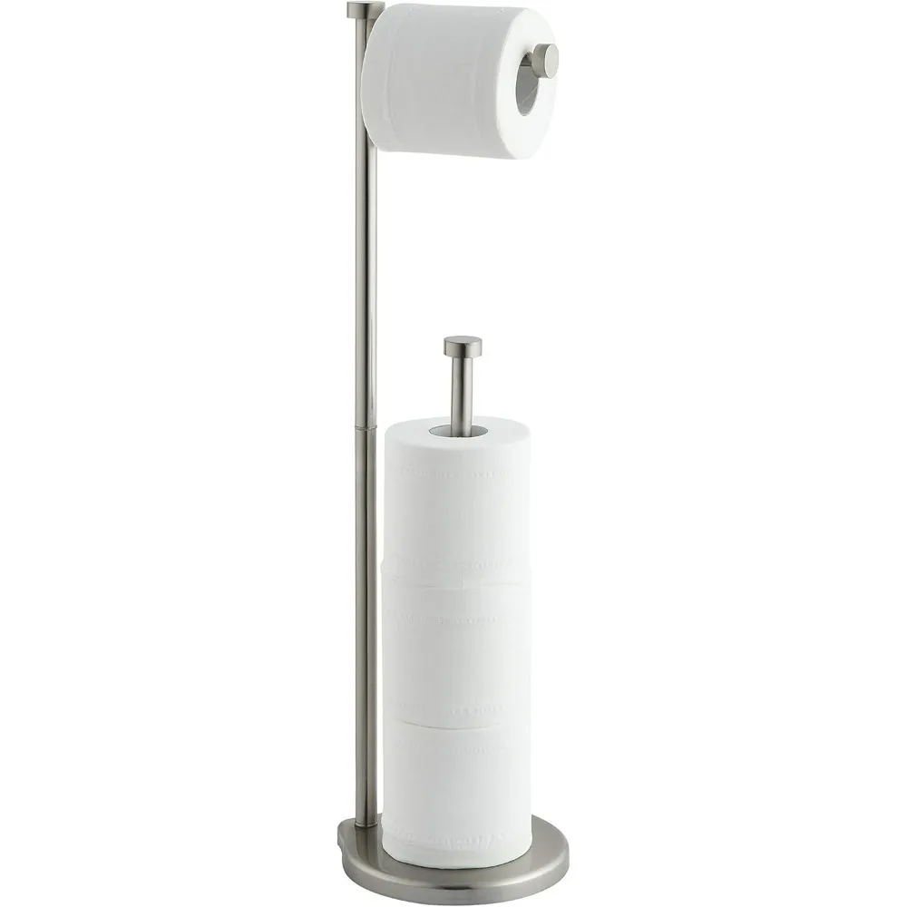 

Standing Bathroom Toilet Paper Holder Stand with Reserve, Reserve Area has Enough Space for Jumbo Roll