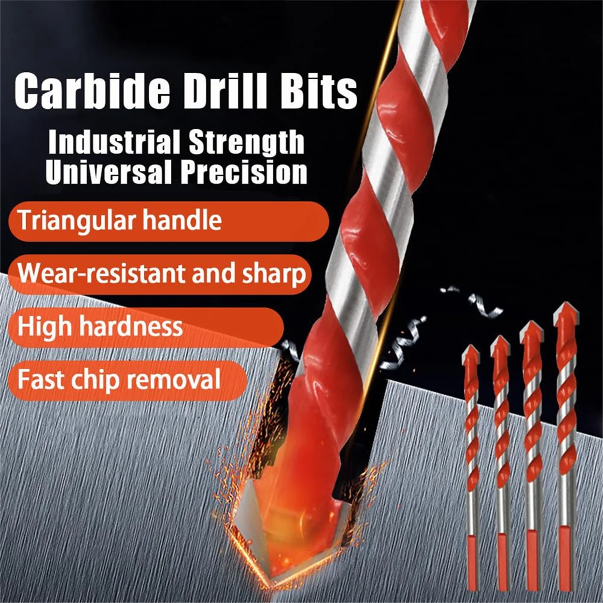 لقم الثقب AA25 Peachloft، مجموعة لقم الثقب الكربيد الجديدة 2025، طرف سبائك الصلب التنغستن Yg8 للزجاج والطوب والأسمنت وما إلى ذلك 14 قطعة