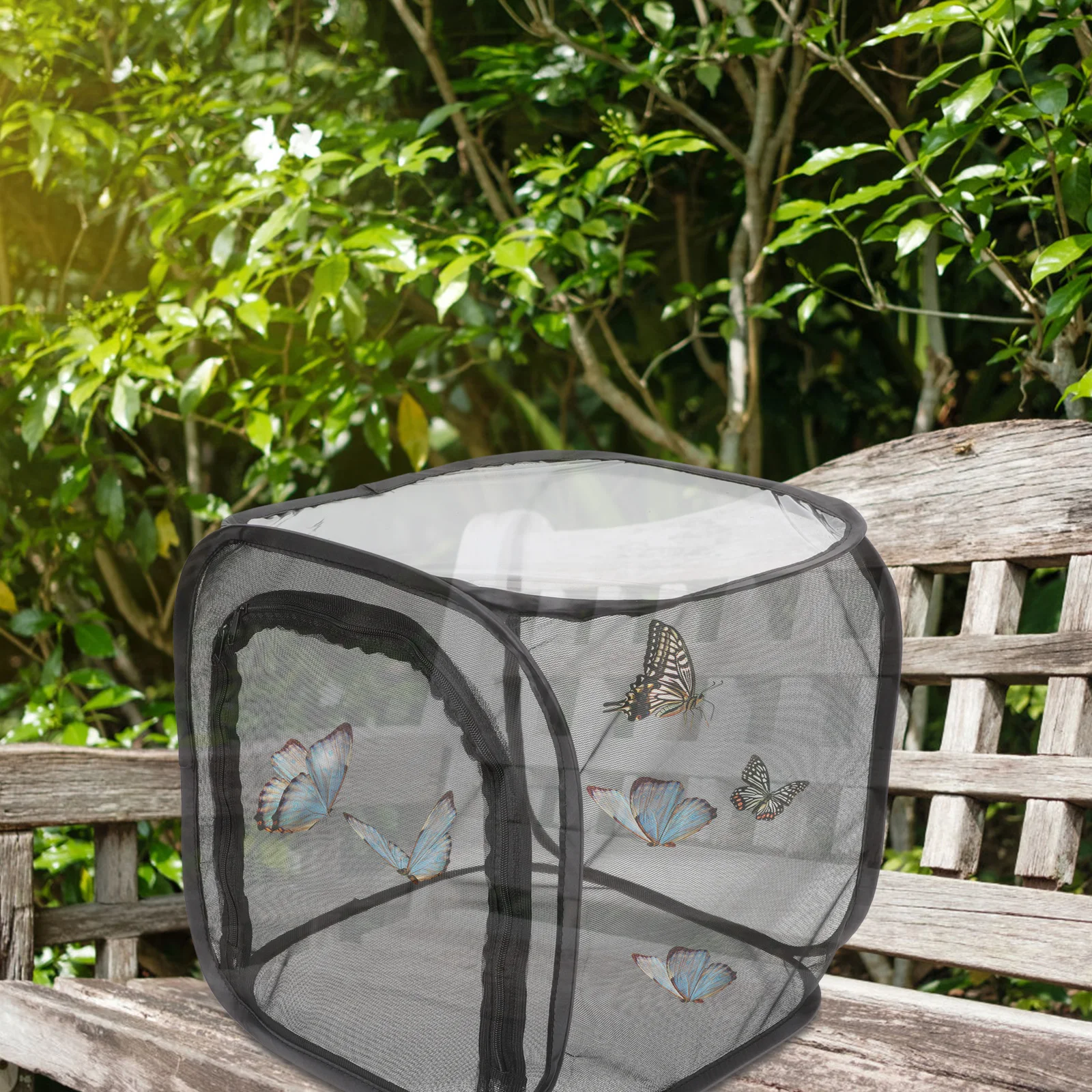 

Breathable Insect Observation Cage for Butterfly Breeding and Outdoor Exploration Portable Foldable Mesh Cage for Caterpillar