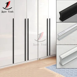64mm-320mm Long Handle Modern Minimalist Drawer Cabinet Wardrobe Door Small Handle Aluminum Alloy Solid Thickened Black Handle