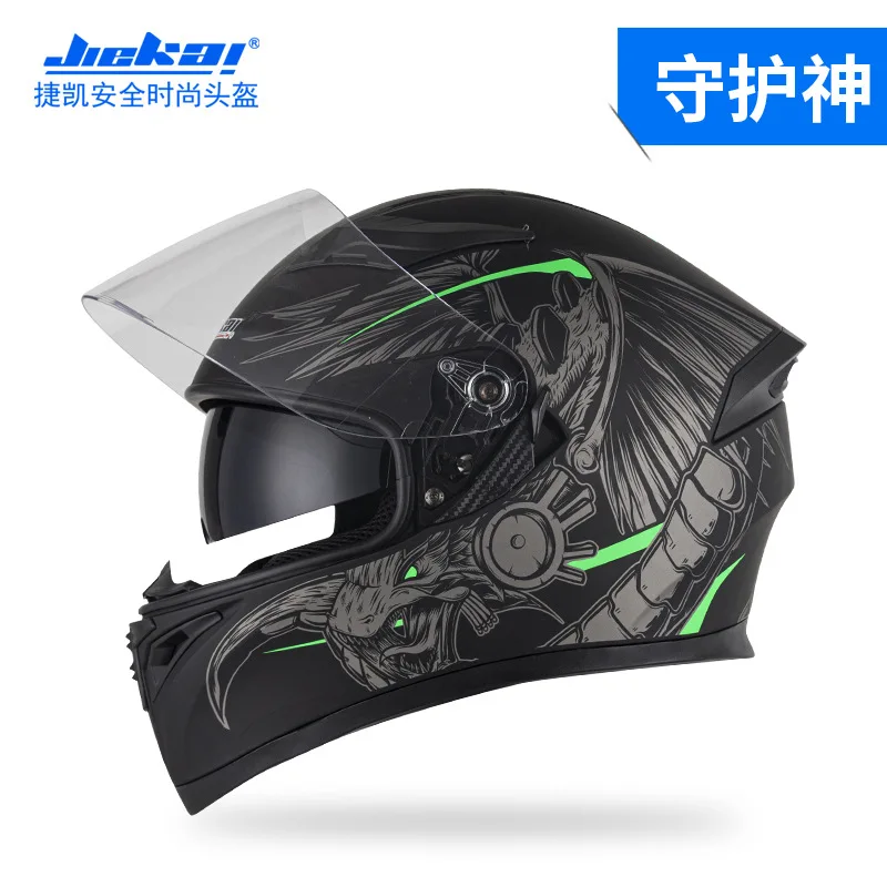 Jiekai Full Face Motorcycle Helmet Dual Visor Sport Racing Helmet Anti Wind Protective Riding Gear For Men Women