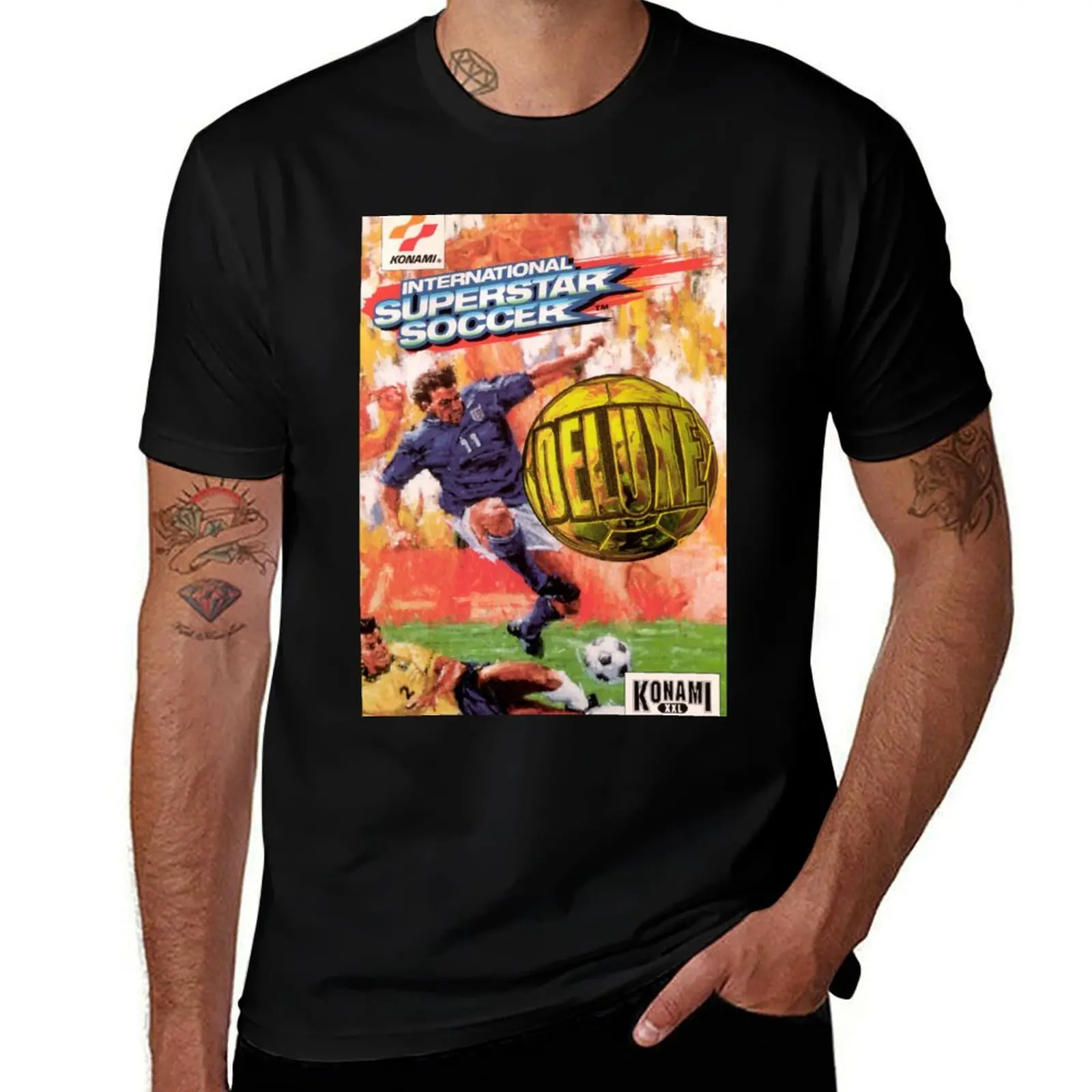 

International Superstar Soccer Deluxe T-Shirt cotton man t-shirts vintage clothes boys animal print sweat shirts, men