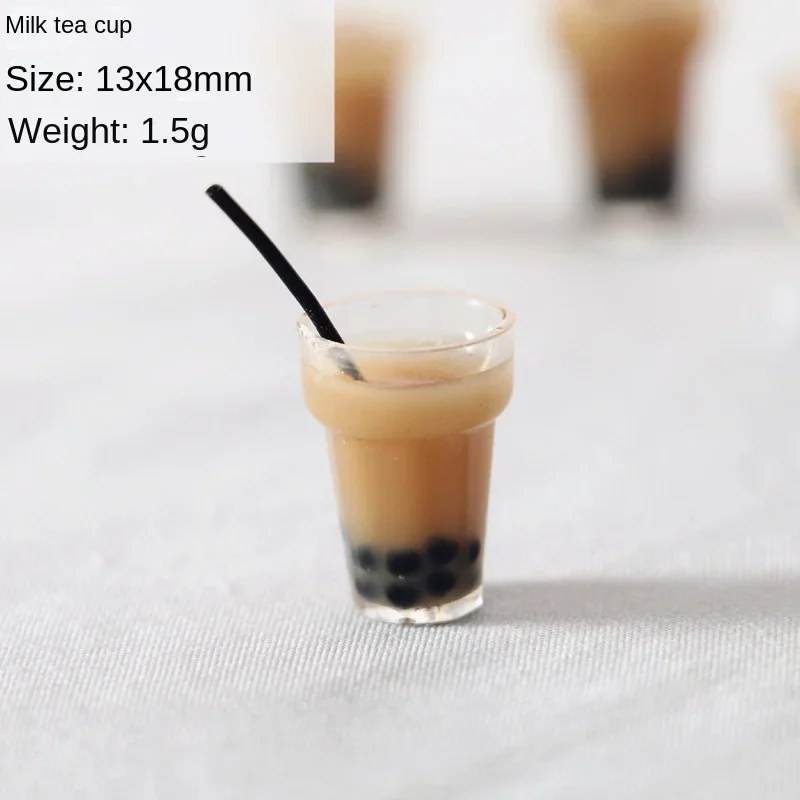 Dollhouse 1:12 Mini Pearl Milk Tea Straw Drink Cup 3pcs Dollhouse Miniature Food Model Scale Home Decor Figurines