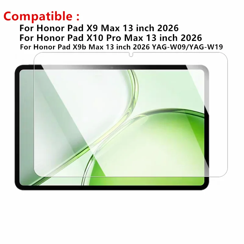 For Honor Pad X9b Max 13 inch 2026 Tempered Glass Film YAG-W09 Pad X9 Max Screen Protector Honor Pad X10 Pro Max 13