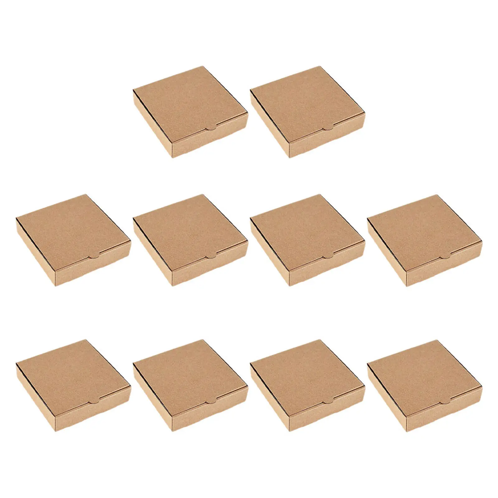 10Pcs Mini Pizza Boxes Kraft Cardboard Square Personal Size Party Favor Cookie Pie Craft Storage Container Personal Pizza Boxes