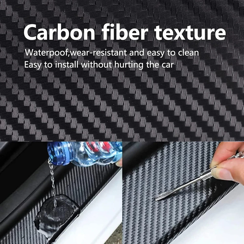 Matte Koolstofvezel Auto Stickers Protector Auto Instaplijsten Sticker Krasbestendig Stickers Protector Auto Bumper Strip Bescherm Tape