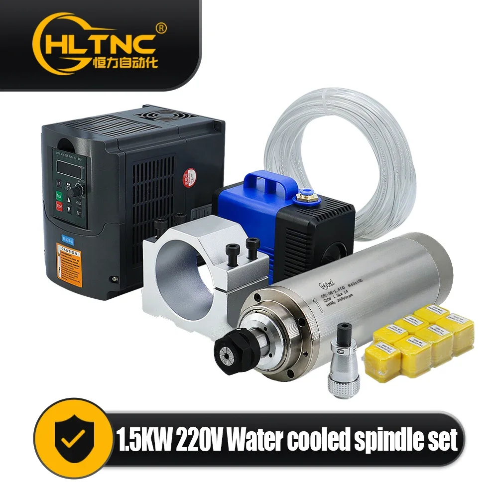 110V 220V 380V 65mm Spindle Kit 1.5KW Water Cooled Spindle 24000RPM ER11 1.5KW CNC Spindle Kit