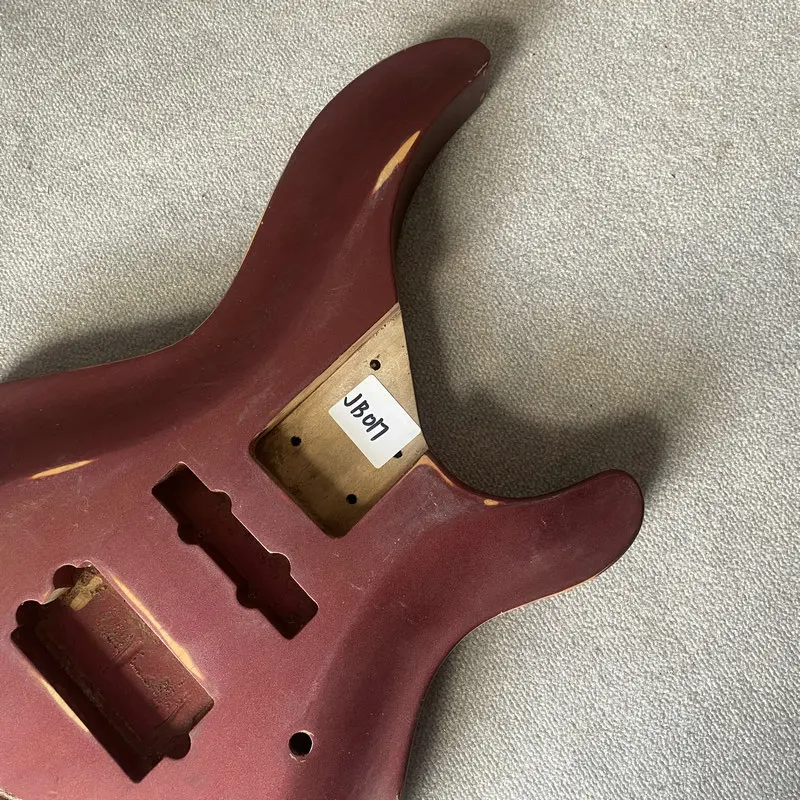 IB017 Metallic Red 4 Or 5 String  Active PJB Pickups Electric Guitar Bass Body Solid Wood DIY Replace Part Paints Damages