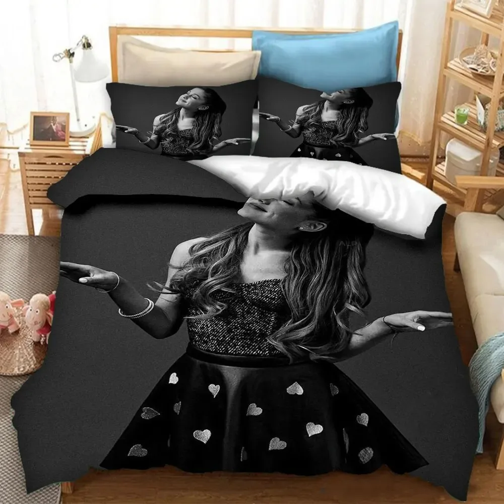 Ariana Grande funda nórdica funda de almohada juego de cama adulto niño niña decoración de dormitorio regalo para niños individual doble tamaño grande