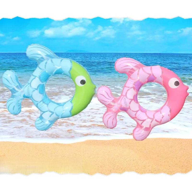 Cute Swimming Ring for Kids Fish Shape Tropical Water Floating Inflatable Child Children Toy  Pool Float  Baby Swimming Ring