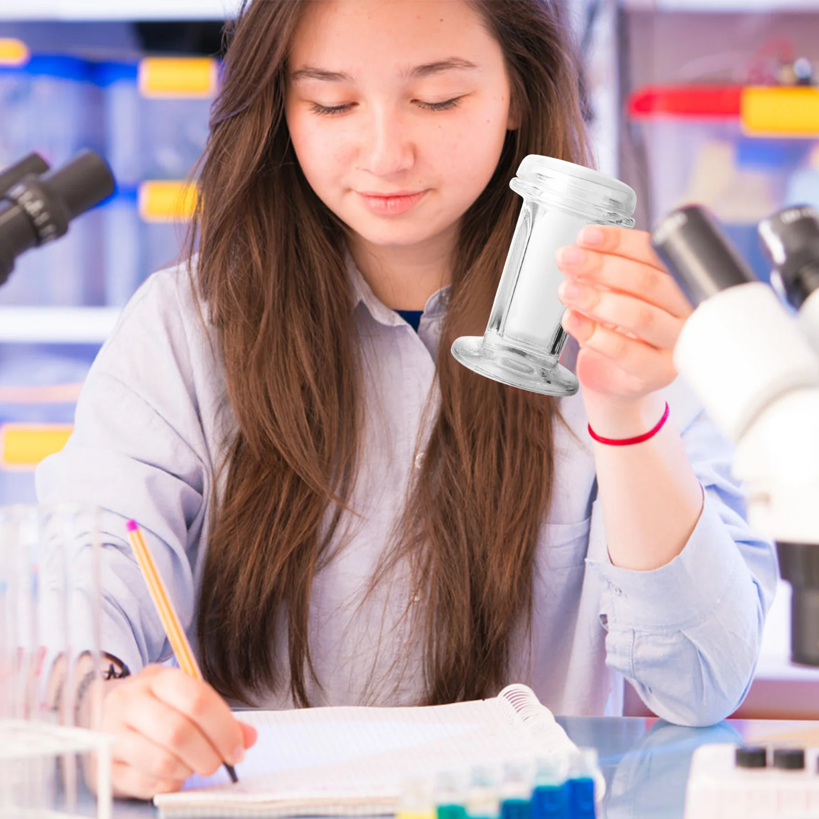 Five Slide Capacity Glass Staining Jar Laboratory Bottle Coplin Container Staining Tank Premium Quality Round Shape Reusable