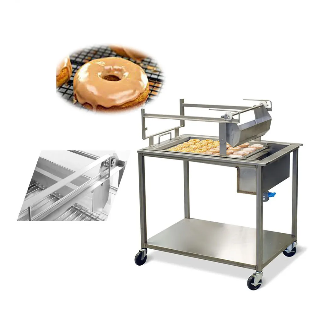 Easy Operation Popular Decorating Doughnut Coating Machine Icing Different Flavor Mini Donuts Pouring Chocolate Glazing Machine