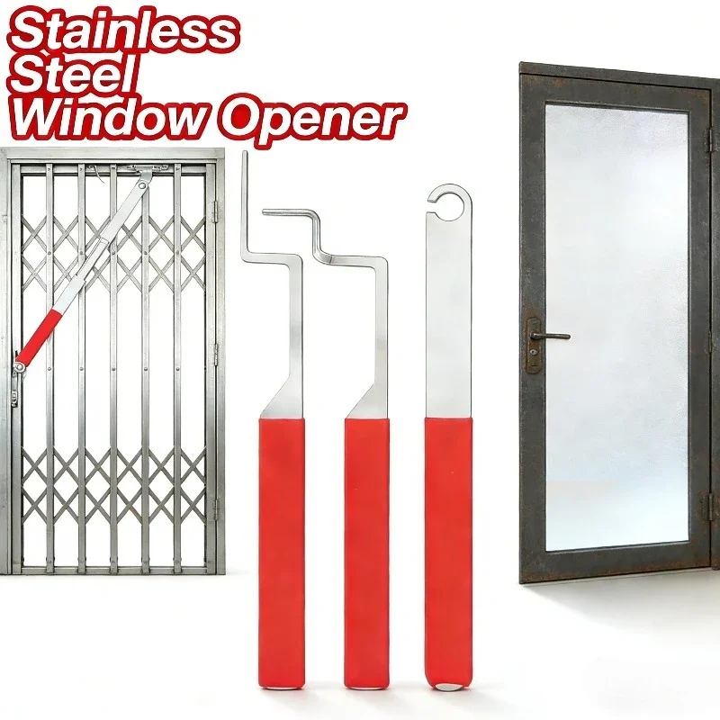 

6PCS Top Rated Jammed Window Opening Tool Stainless Steel Unlocker for Internal External Casement Window Broken Lock Box Repair