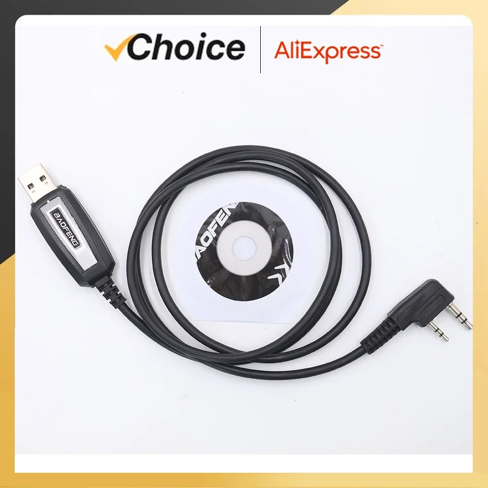 USB Programming Cable with CD Baofeng UV-5R 13Plus UV-17 Quansheng UVK5 UVK6 5RPlus Programming Cable Software Radio Accessories