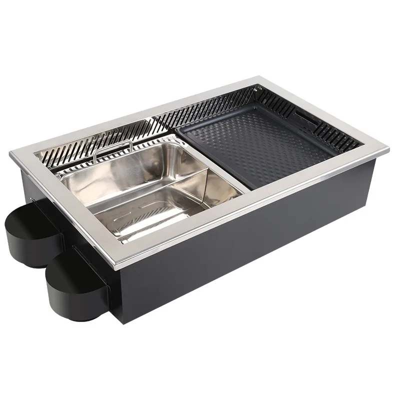 

Roasting and rinsing integrated series electric ceramic stove restaurant buffet commercial built-in square smokeless barbecue