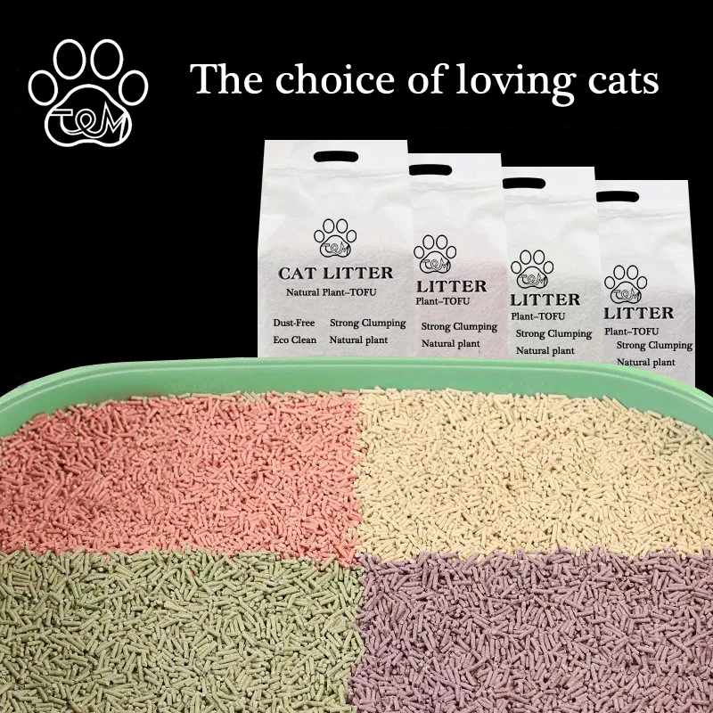 

STLF Tofu Cat LitterS Factory Sale 18L Clumping Clean Kitty Sand Green Tea Strip Cat LitterS Tofu