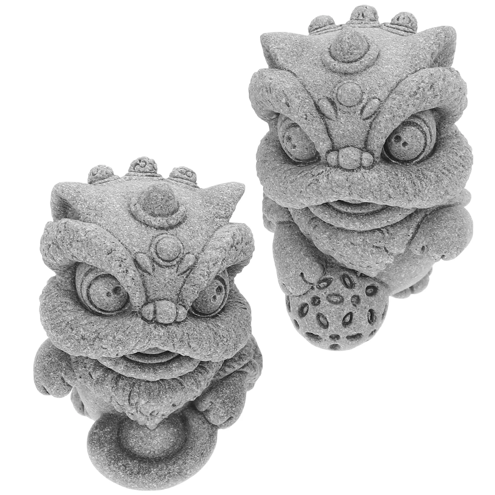 

1 Pair Miniature Stone Bonsai Decor Fish Tank Statue Garden Ornament Tea Pet Resin Desktop Decoration Micro Landscape Sculpture