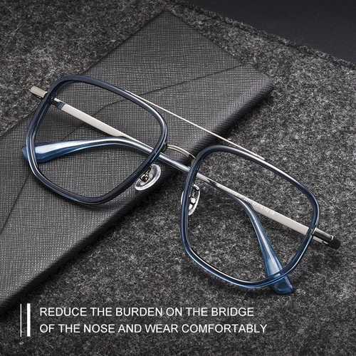 Imagen 2 del producto VICKY, montura de titanio ultraligera TR90, monturas de gafas poligonales Retro, gafas antiluz azul, prescripción personalizable
