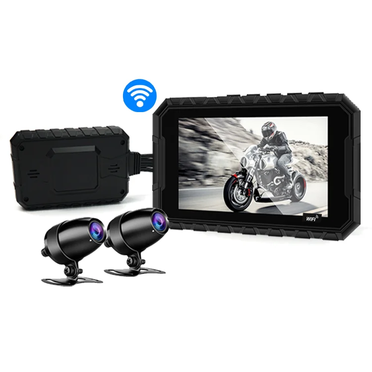 NewWholesale 1080P Dual Lens Waterproof Motorcycle Action Camera WiFi Video Recorder Dash Cam Essential Motorcycle Accessory