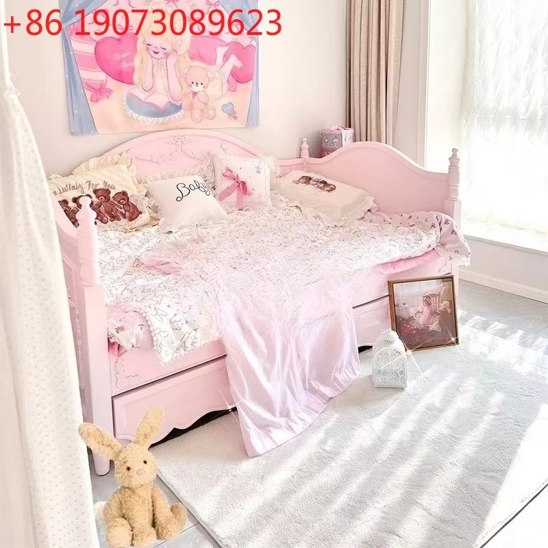 

Design Modern Wooden Children Double Bed Storage White