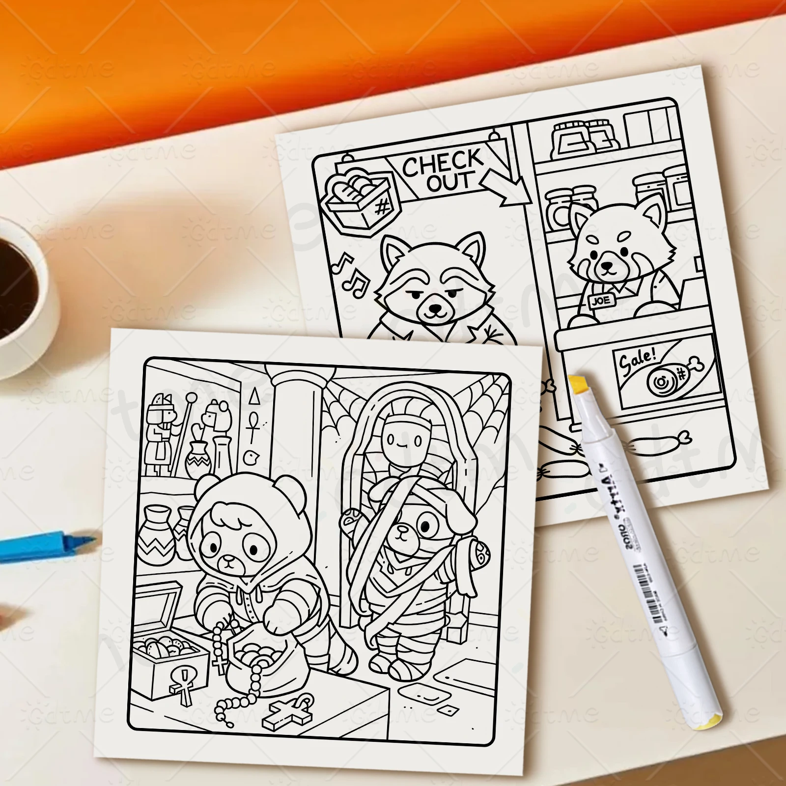 BEAR CRIMES Malbuch für Erwachsene mit niedlichen, gemütlichen täglichen Aktivitäten zur Entspannung (Cozy Spaces Coloring) – Detail 9