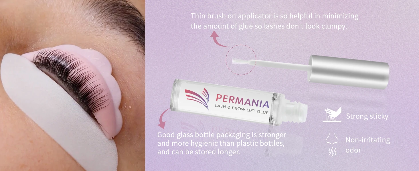 PERMANIA 15Pcs Lash Lift Kit Fast Eyelash Lifting 5 Minutes With Strong Glue Disposable Sachet Lash Lifting Kit Last 6 Weeks