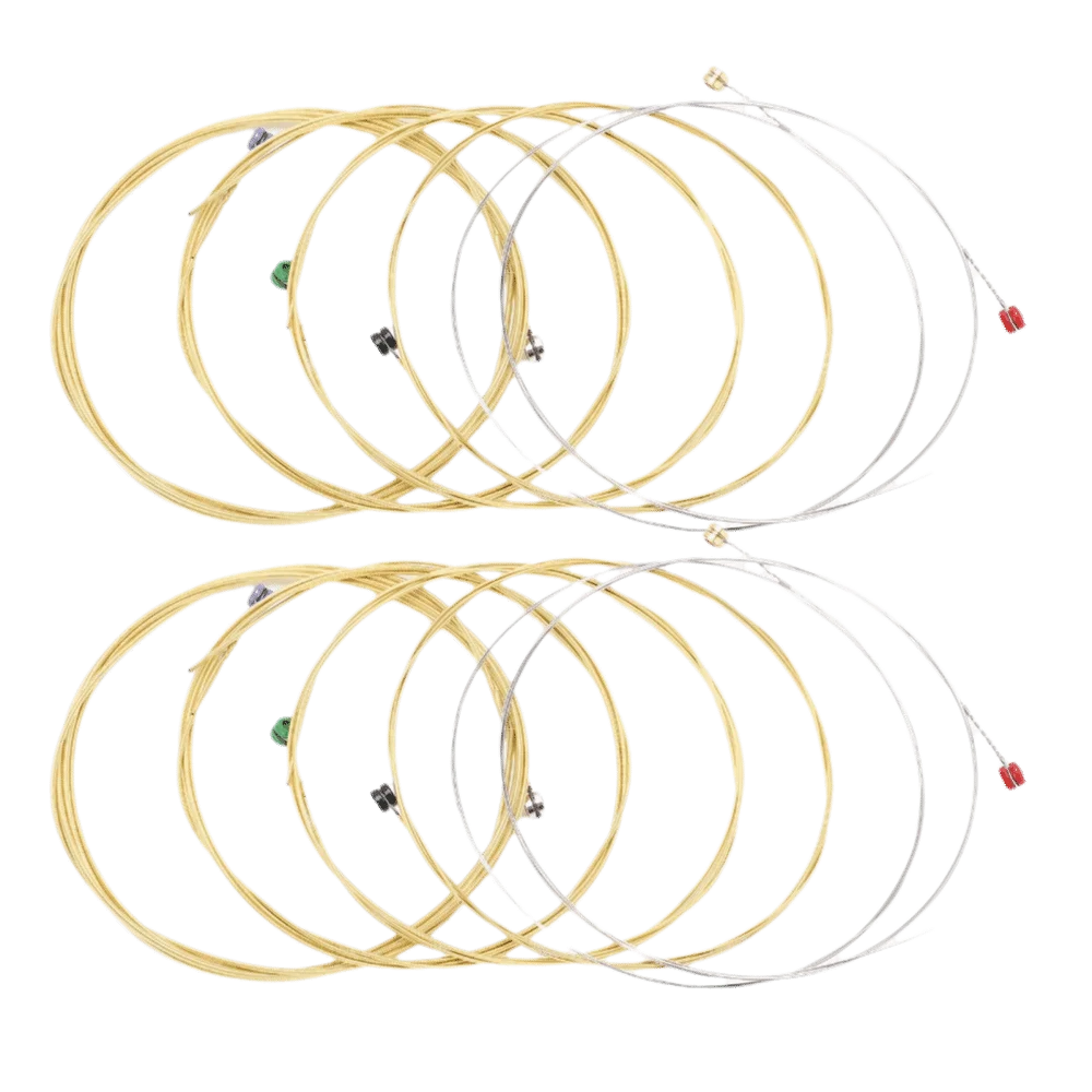 2Sets Brass material Acoustic Guitar Strings For 6 Strings Golden And Silver Guitar Strings Guitar Strings Acoustic 6 String Set