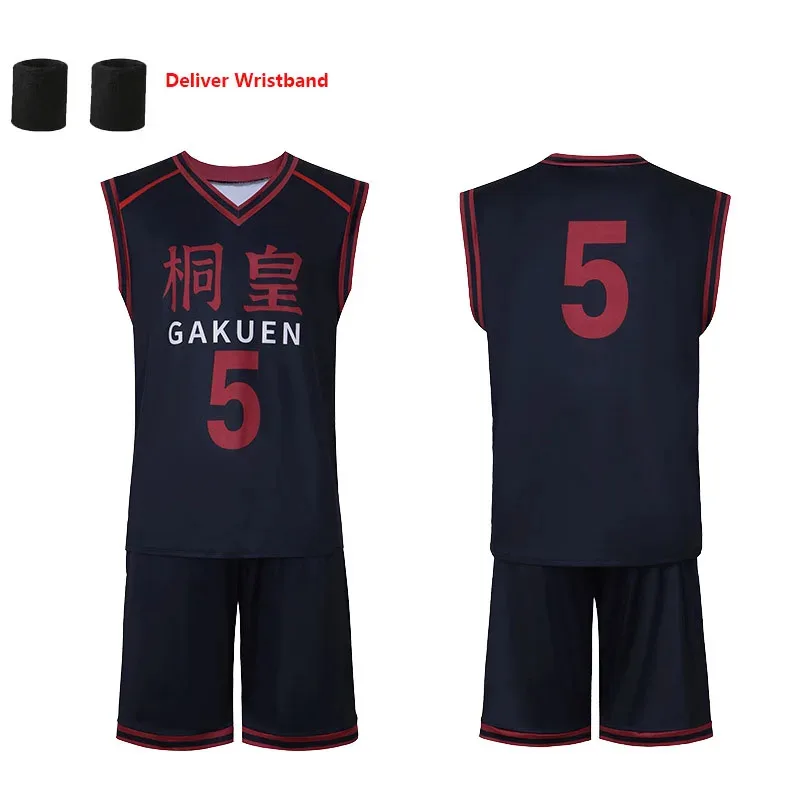 أزياء أنيمي نو باسوكي التأثيرية رقم. 5 6 7 8 9 15 Midorima Shintaro Kuroko زي كرة السلة ملابس رياضية قميص مجموعة تي شيرتات قصيرة للأطفال goi/6