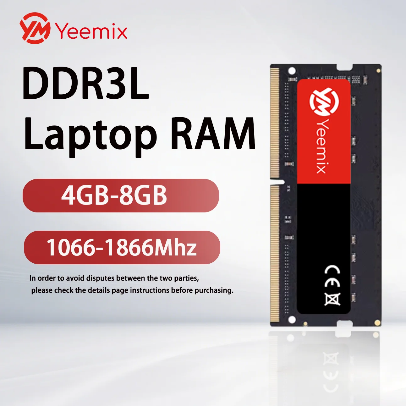 

Yeemix DDR3L 2X4GB 2X8GB Laptop Ram 1066 1333 1600 1866Mhz PC3L 10600S 12800S 204Pin 1.35V SODIMM Notebook Memory DDR3L RAM