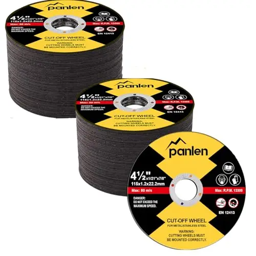 

Набор из 100 отрезных дисков 4,5 дюйма для угловой шлифовальной машины, для тонкого металла и нержавеющей стали, быстрые и долговечные