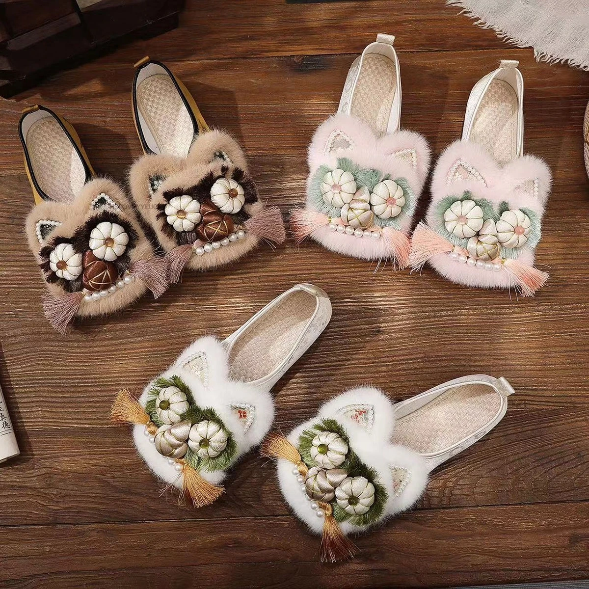 Traditional Chinese Style Adult Tiger Head Shoes New National Trend Retro Ethnic Style Flat women's Slippers Women Shoes