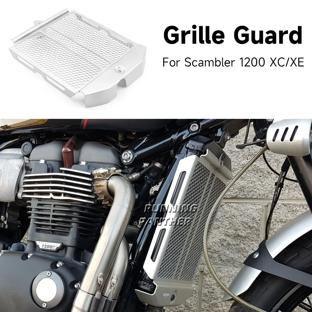 

For SCRAMBLE 1200 XC Motorcycle Accessories Radiator Grille Guard Cover Oil Cooler Guard Black Silver For Scramble 1200 XE