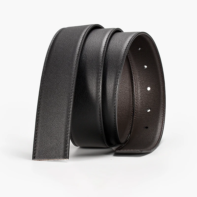 Men's leather belt imported from cowhide, single belt without buckle, can be paired with needle buckle, smooth buckle