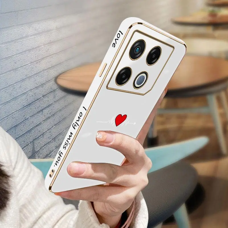 GT 20Pro Beating Heart Luxury New Plating Phone Case For Infinix GT 20Pro HOT 40 40Pro Note 40 40PRO Soft Back Cover