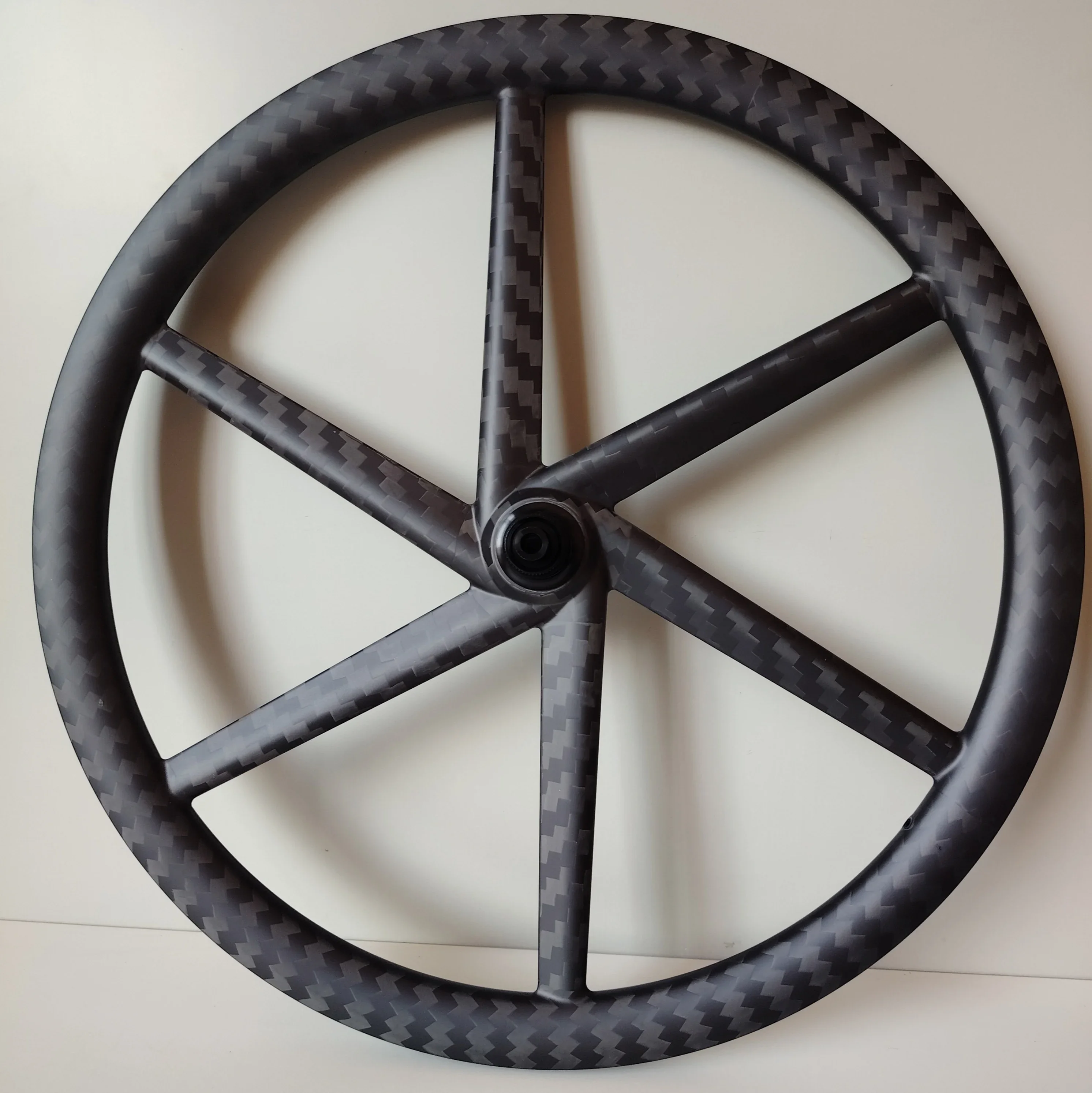 700C Full Carbon TT Road/Track/Fixed Gear Bike Wheelset Front 6 Spokes Rear Disc Wheels 28mm Width Tubular UD 3K