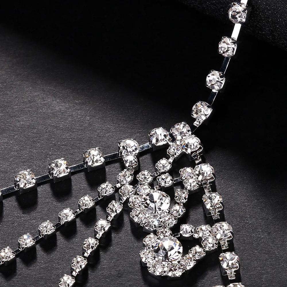 Rhinestone Multi-layered Shoulder Chain Jewellry Elegant Necklace Body New Wedding Accessories Decoration Party Bride Dress 2024