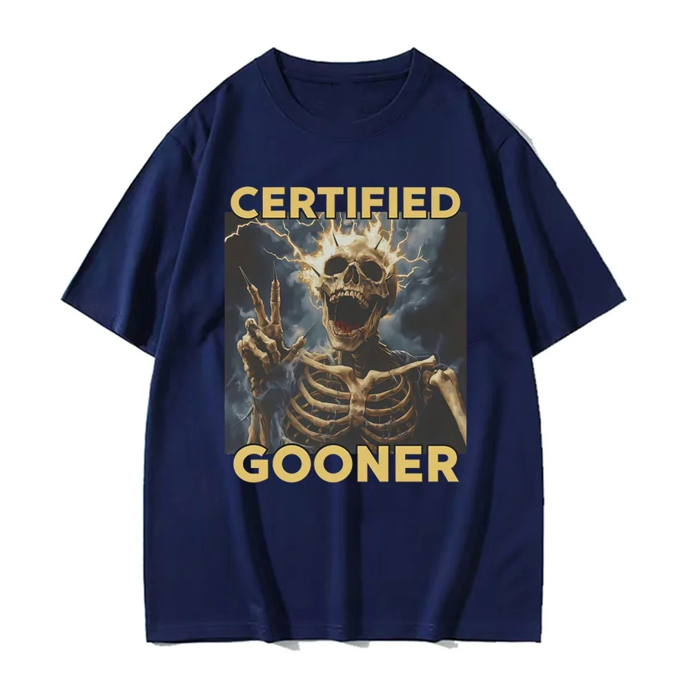 متعة معتمد غونا الهيكل العظمي ميمي الجرافيك تي شيرت 2025 الصيف الرجالية خمر القوطية الفكاهة تي شيرتات قصيرة الاكمام القطن تي شيرت