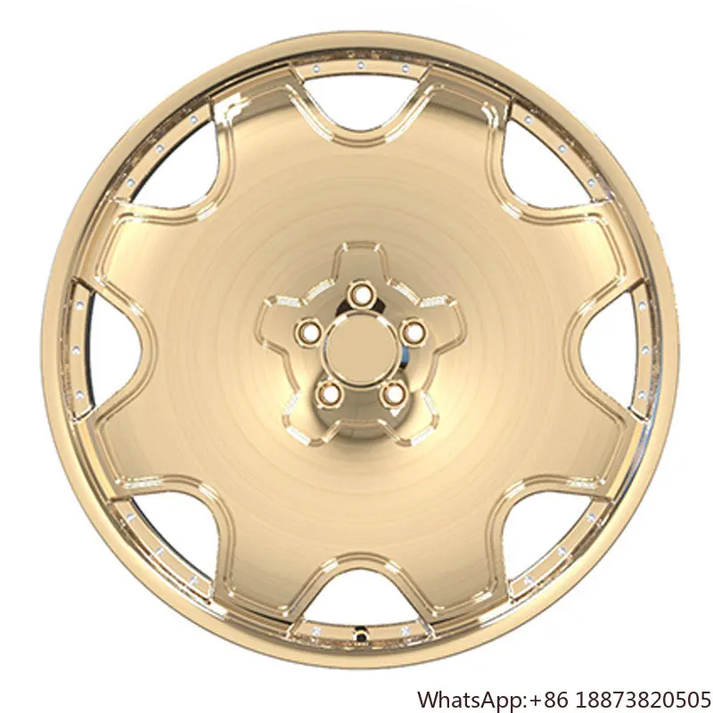 Attractive design 5x112 gold color luxury car rims 2 piece forged aluminum alloy wheels for benz