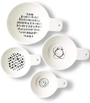 Misurini in gres con stampa stelo-Set di 4